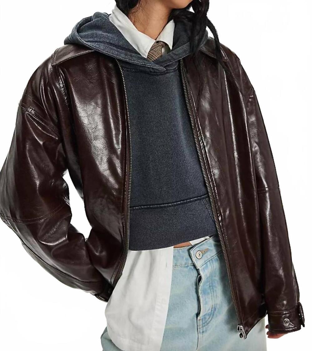 NEW FREE PEOPLE sloane jacket in chocolate